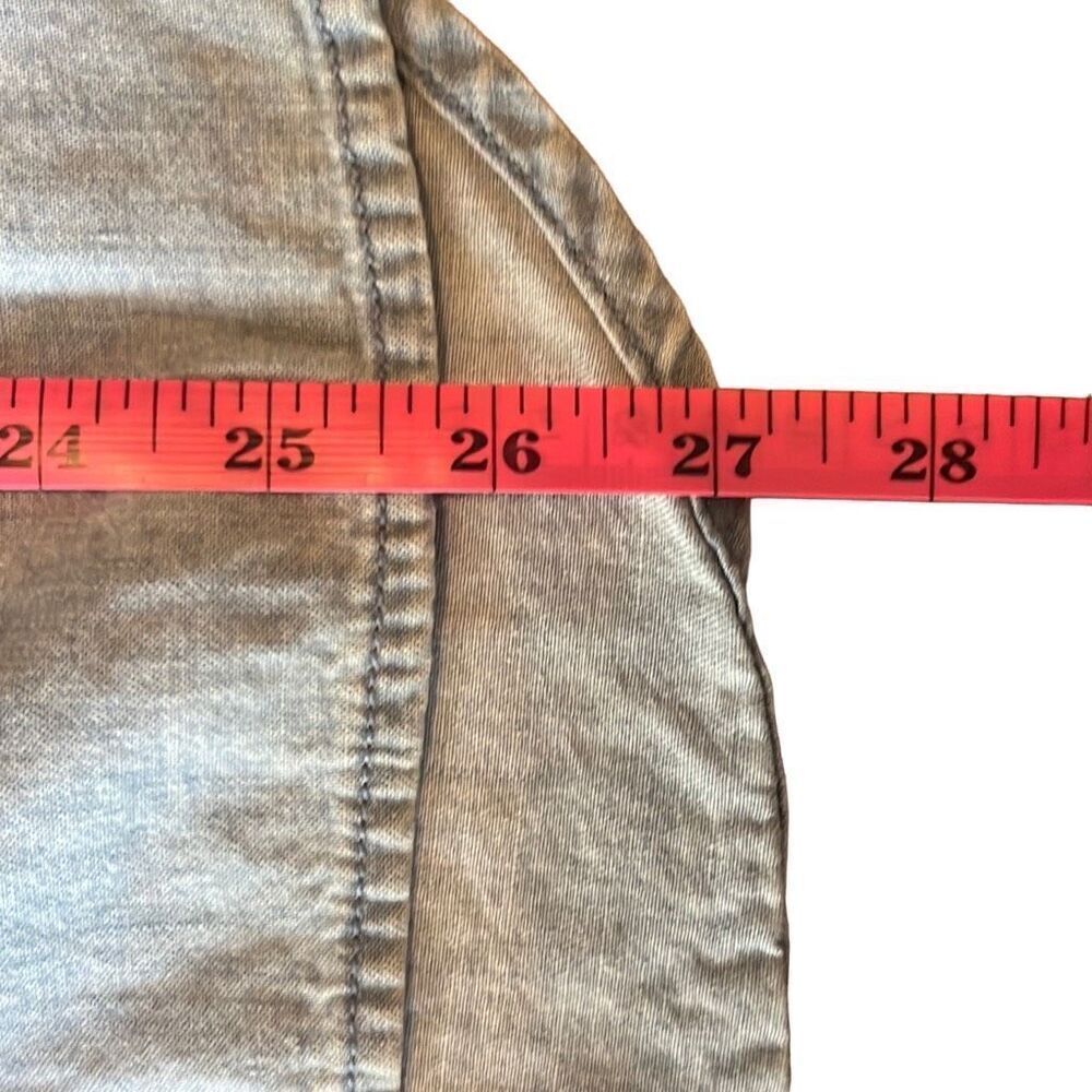 Chicos Blue Chambray Denim Rhinestone Bling Button Down Top Size 2 Rodeo Country - Picture 10 of 10